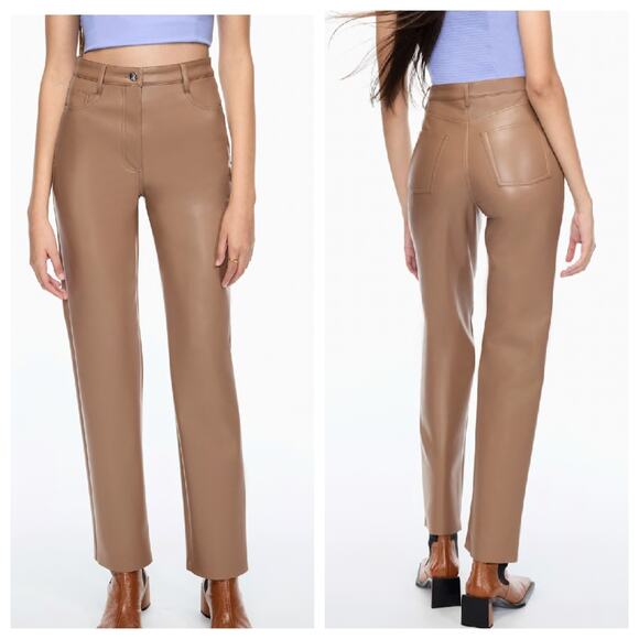 Wilfred Faux leather pants Camel color size. 8 - Picture 1 of 8